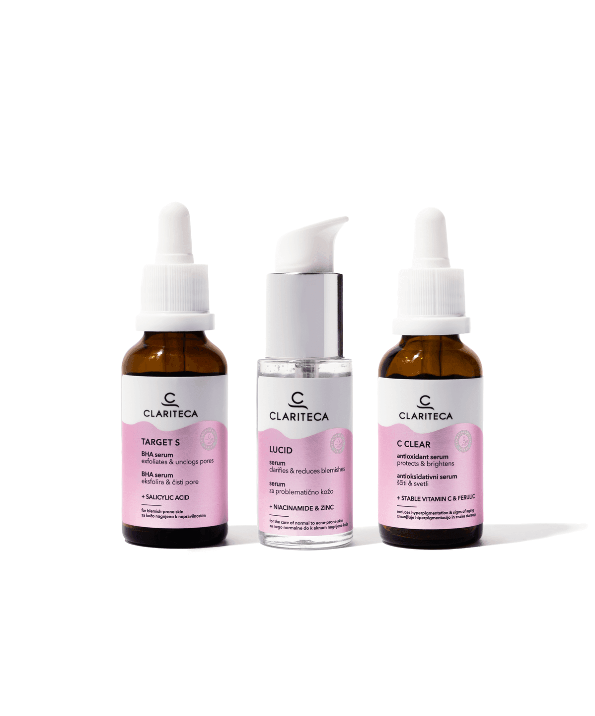The Active Set – set aktivnih serumov (salicilna kislina, niacinamid, vitamin C)